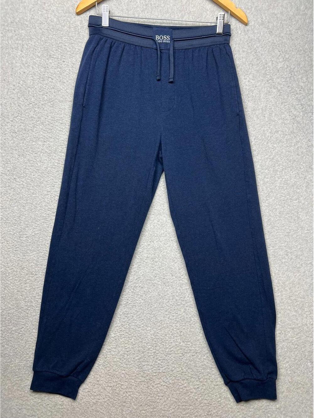 Hugo Boss Mens Cotton Logo Waist Pull On Drawstring Lounge Pants S Comfort Y2k